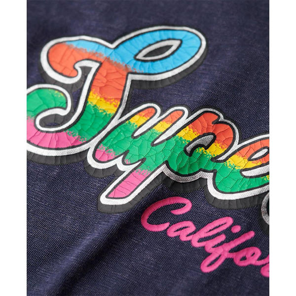 Superdry Cali Sticker Fitted T-shirt Med Korte ærmer Lilla L Kvinde