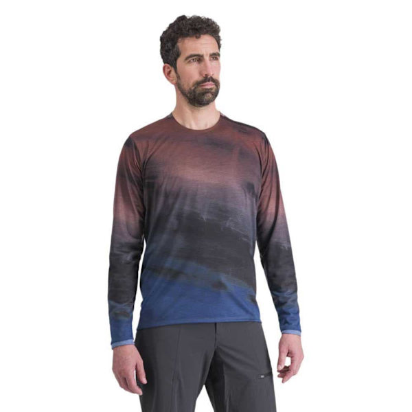 Sportful Langærmet T-shirt Flow Giara Rød,Blå L Mand