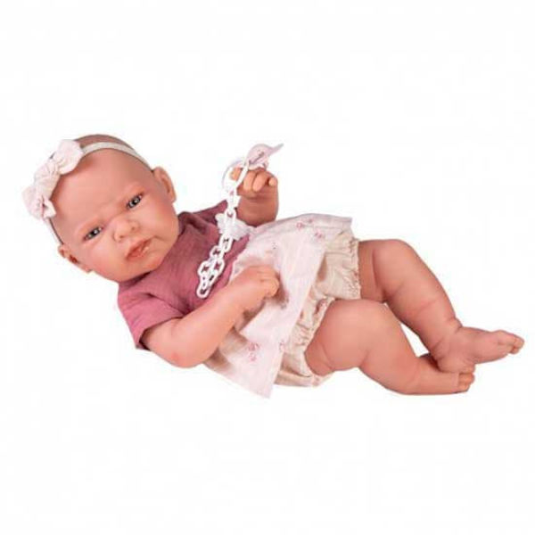 MuÑecas Antonio Juan Läs Born Read C/backpack Doll Vit