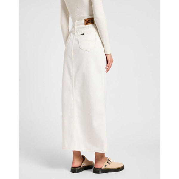 Lee Side Slit Midikjol Beige 30 Kvinna