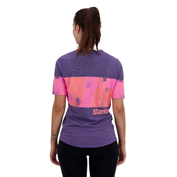 Santini Kortärmad T-shirt Forza Indoor Collection Blå,Rosa L Kvinna