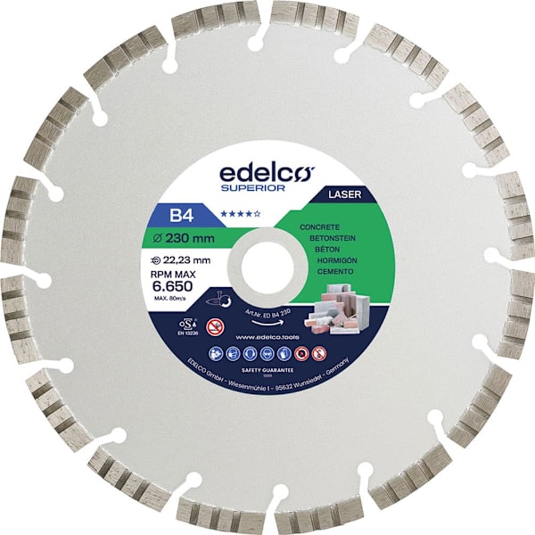 Edelco Diamantskiva För Betong B4 125x22 Mm