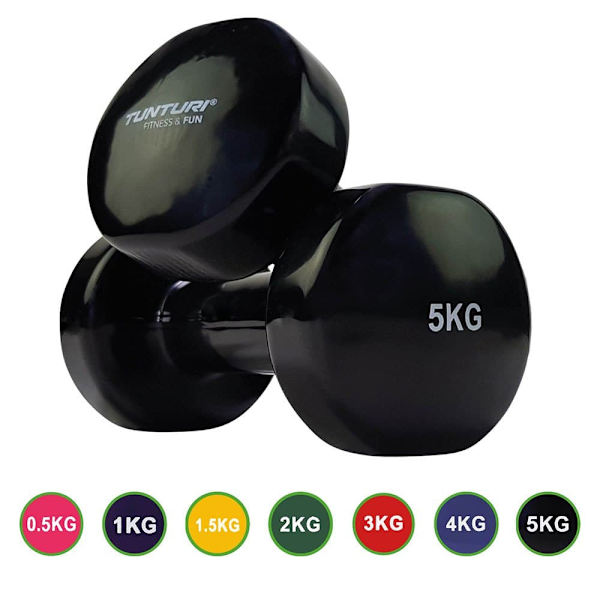 Tunturi Vynil Dumb 5kg 2 Enheder Sort 5 kg