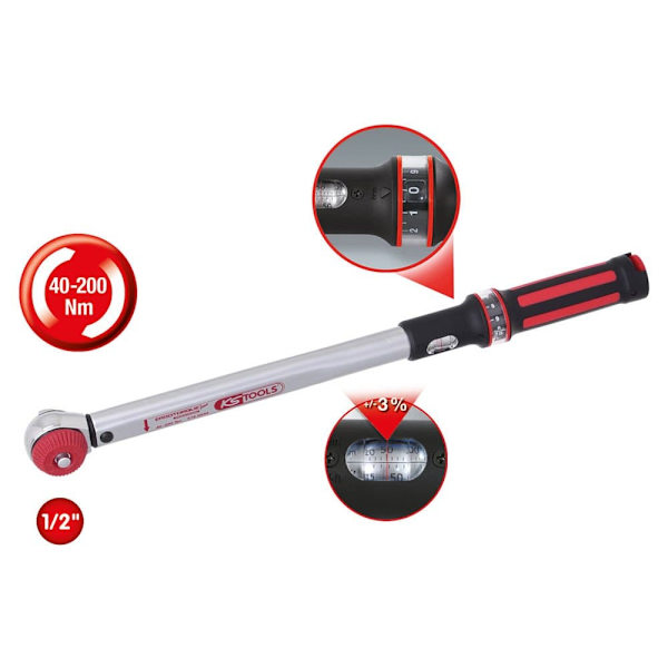 Ks Tools Momentnøgle 1/2 Ergo Torque 40-200 Nm