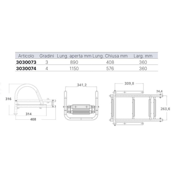 Oem Marine Trin Foldestige 3 Gylden