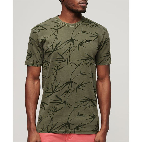 Superdry Kortærmet T-shirt Vintage Overdye Printed Grøn XL Mand