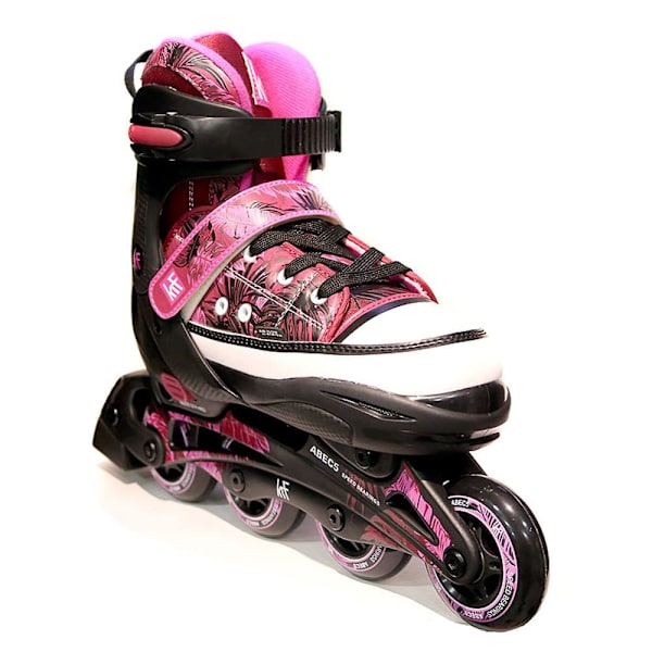 Krf Inline Skøjter Jungle Sort,Rosa EU 33-36