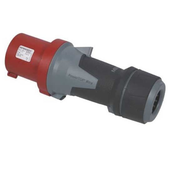 Mennekes Power Top Xtra 63a Ip44 400v 5 Stænger Han Prop Sort, Grå, Rød