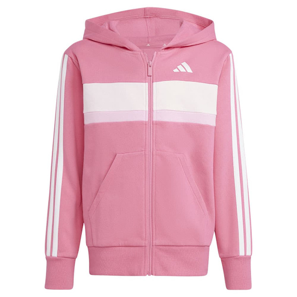Adidas Seasonal Essentials Tiberio 3 Stripes Fleece Träningsdräkt Rosa 11-12 Years Pojke