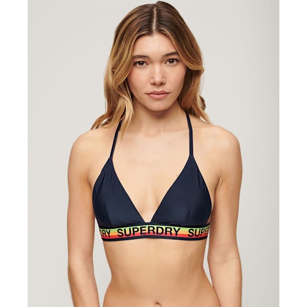 Superdry Bikinitopp Logo Triangle Blå M Kvinna