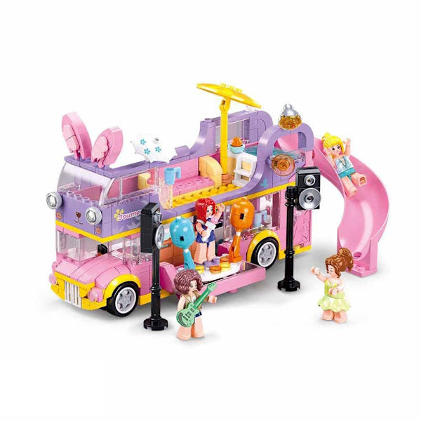 Sluban Dj Bus Girls Dream 135 Stykker Konstruktion Spil Rosa