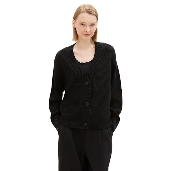 Tom Tailor V Neck Cardigan Sort XL Kvinde