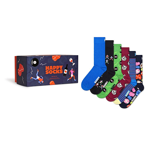 Happy Socks 7 Days Gift Set Crew-strumpor 7 Par Svart EU 36-40 Man