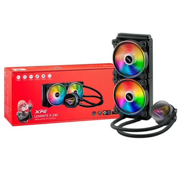 Adata Vätskekylning Xpg Levantex240-bkcww Guld