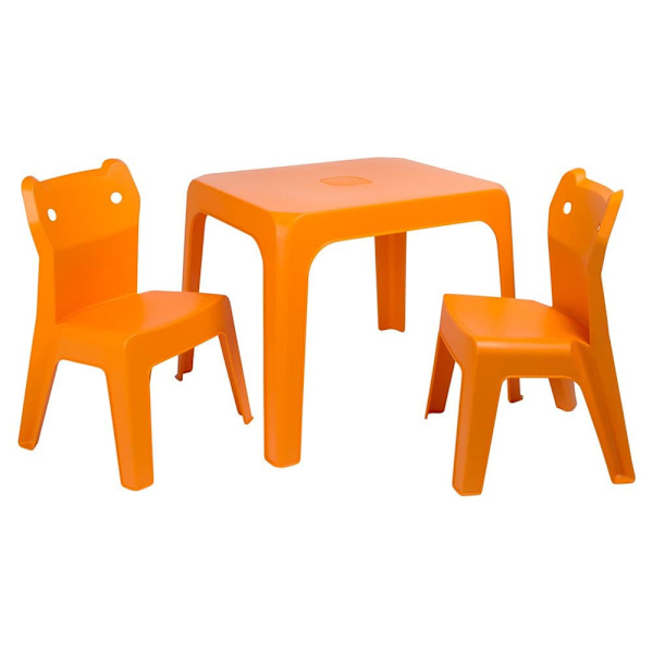 Garbar Bord Och Jan Cat 2 Stolar Uppsättning Orange