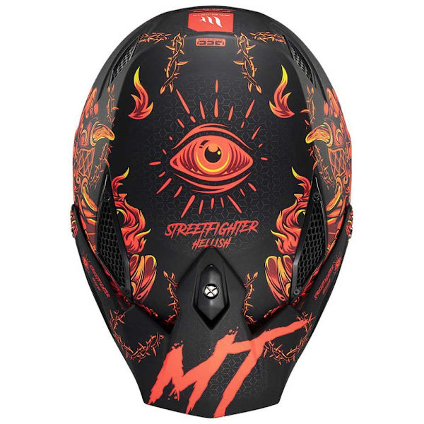 Mt Helmets Streetfighter Sv Hellish Modulär Hjälm Orange,Svart M