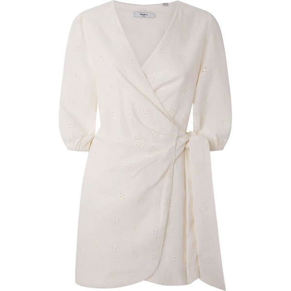 Pepe Jeans Langærmet Kort Kjole Dasha Beige XS Kvinde