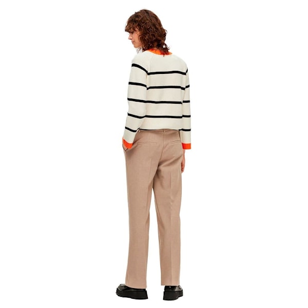 Selected Keskivyötäröhousut Rita Wide Fit Beige 40 / 30 Nainen
