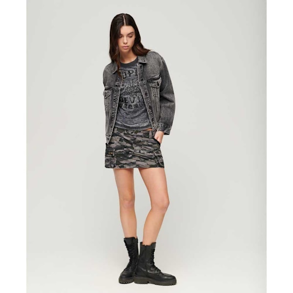 Superdry Retro Rocker T-shirt Med Korte ærmer Grå XL Kvinde