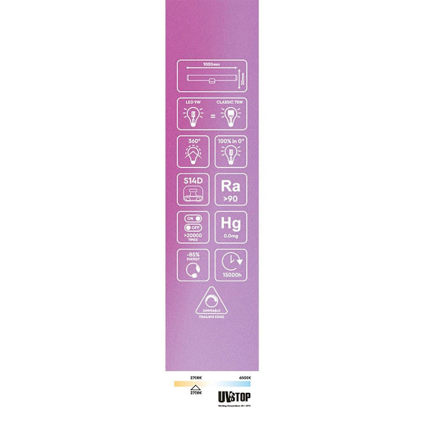 Creative Cables Läpinäkyvä Lineaarinen Led-lamppu 9w 2700k