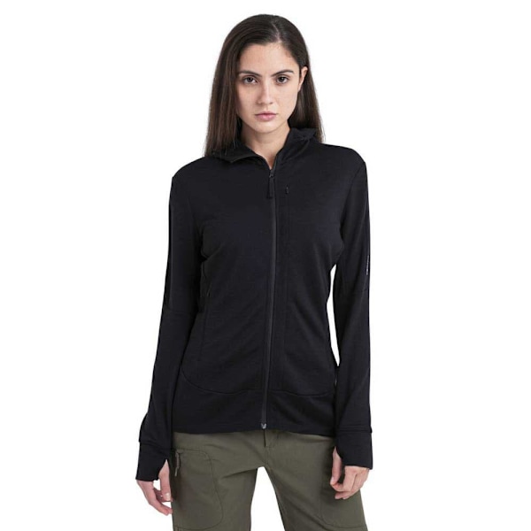 Icebreaker Merino 260 Quantum Iv Sweatshirt Med Lynlås Sort L Kvinde