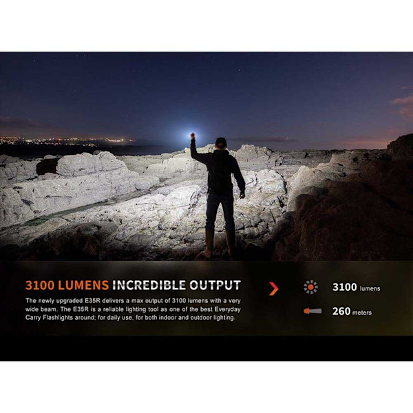 Fenix Lommelygte E35r Sort 3100 Lumens