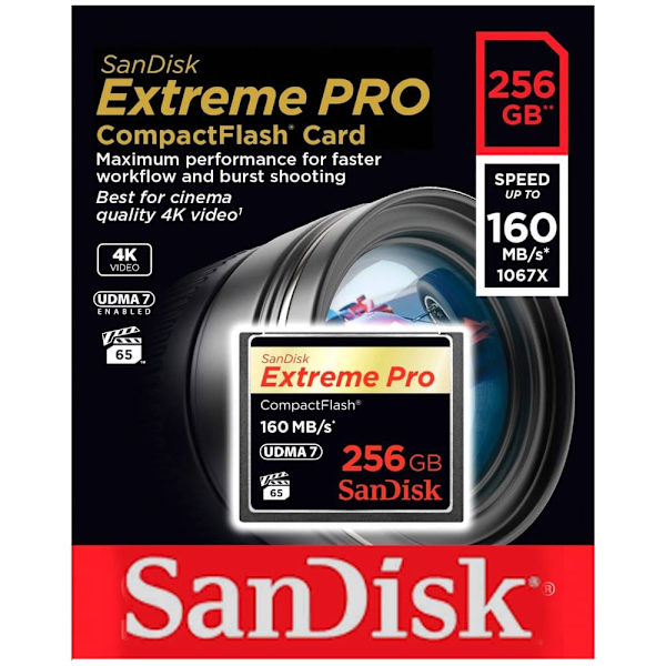 Sandisk Hukommelseskort Extreme Pro 256gb Hvid,Sort