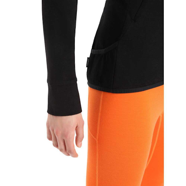 Icebreaker Hættetrøje Zone Knit Zip Sort XS Kvinde