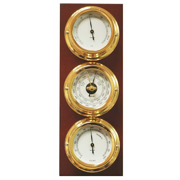 Autonautic Instrumental Vejrstationspanel I Guld Messing Minor Series  72 mm