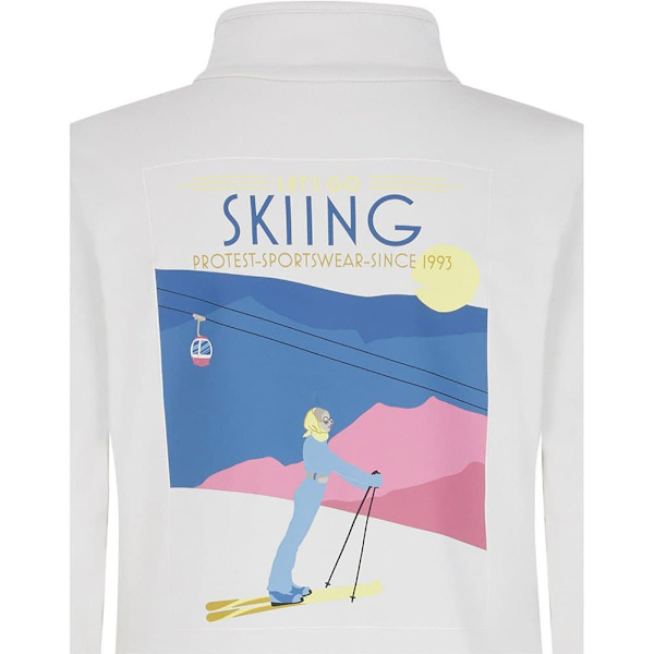 Protest Desra Halv Lynlås Langærmet T-shirt Hvid 140 cm Dreng