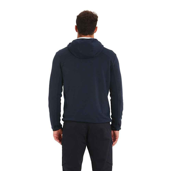 Slam Fleece Active Hood Power Str Blå S Mand