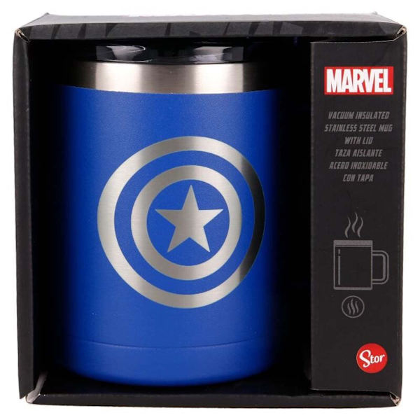 Marvel Stor Captain America Termos I Rostfritt Stål 380ml Blå