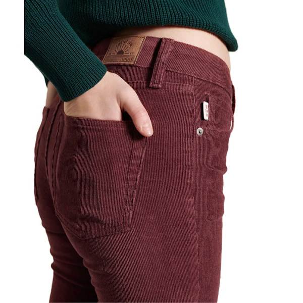 Superdry Jeans Mid Rise Slim Cord Flare Rød 26 / 31 Kvinde