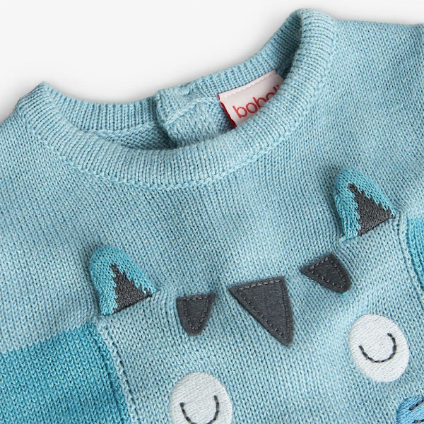 Boboli Knit Långärmad Uppsättning Blå,Grå 3 Months