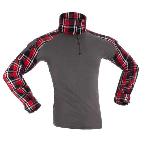 Invadergear Långärmad T-shirt Flannel Combat Grå S Man