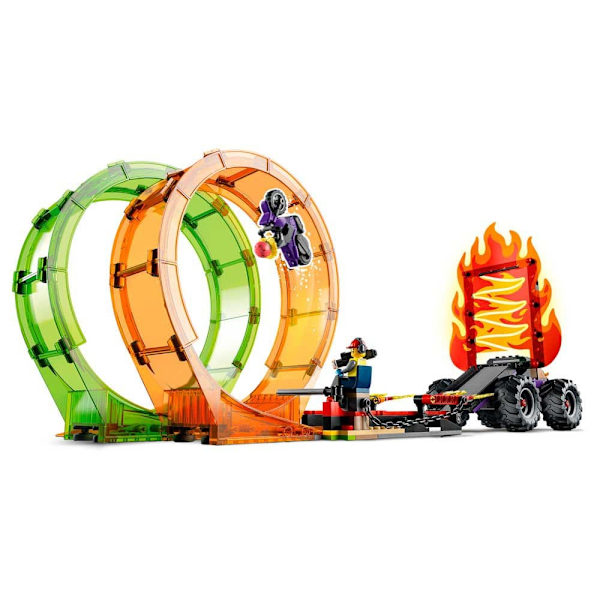 Lego Akrobatisk Spår Med Dubbel Curl Flerfärgad