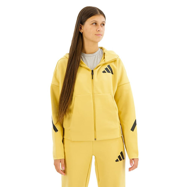 Adidas Z.n.e Sweatshirt Med Dragkedja Gul S / Regular Kvinna