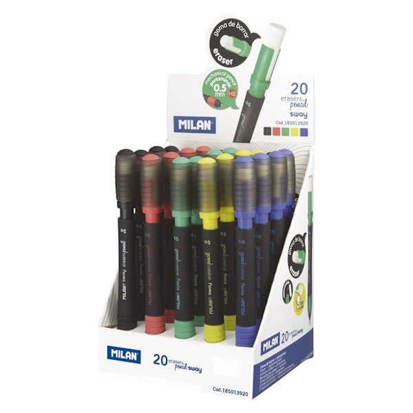 Milan Udstillingsboks 20 Sway Sway Mekaniske Blyanter 0.5 Mm Leads Flerfarvet