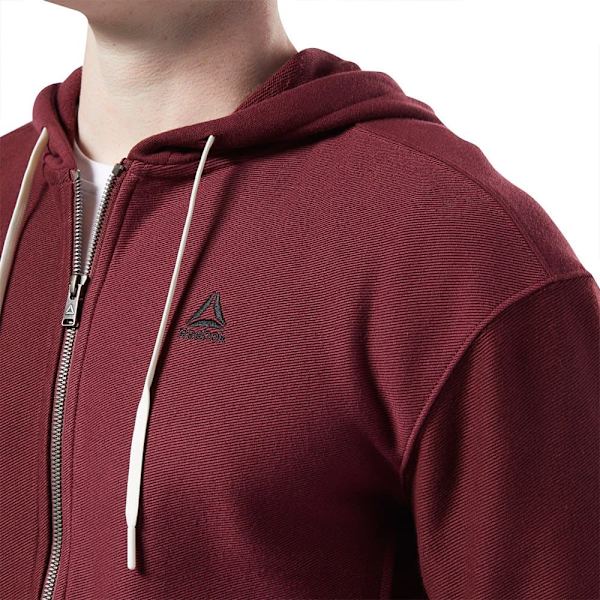 Reebok Sweatshirt Med Full Dragkedja Training Essentials Twill Brun XS Man
