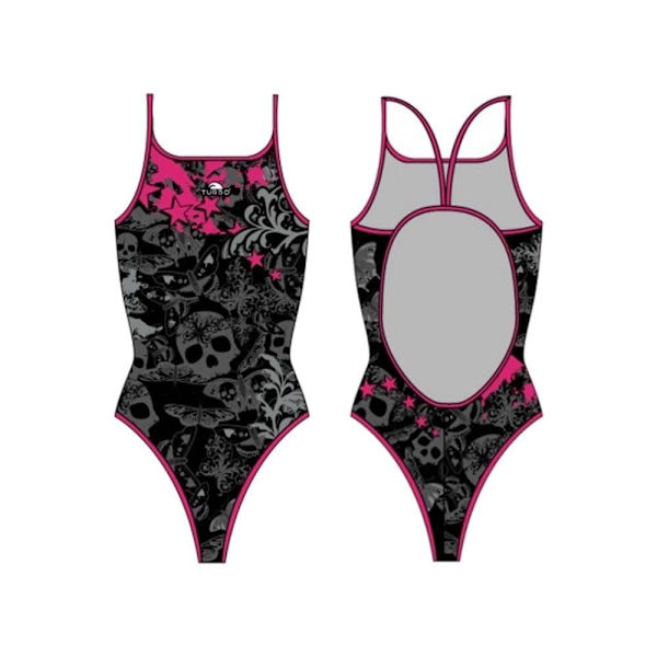 Turbo Badedragt Skull Butterflyers Stars Sort 3XL Kvinde