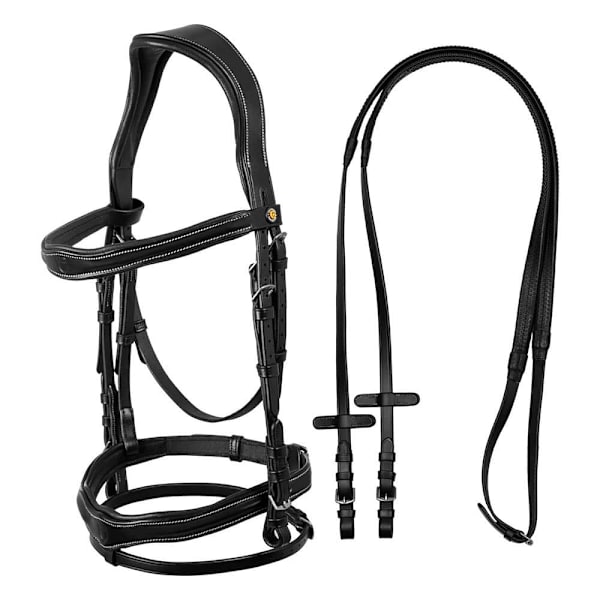Equestro Anatomical Logo Tøjle Sort Full