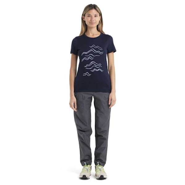 Icebreaker Kortærmet T-shirt 150 Tech Lite Ii Mountain Stro Merino Blå XS Kvinde