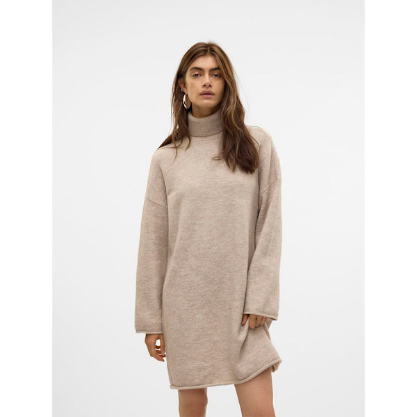 Vero Moda Gemma Kjole Med Lange ærmer Beige S Kvinde