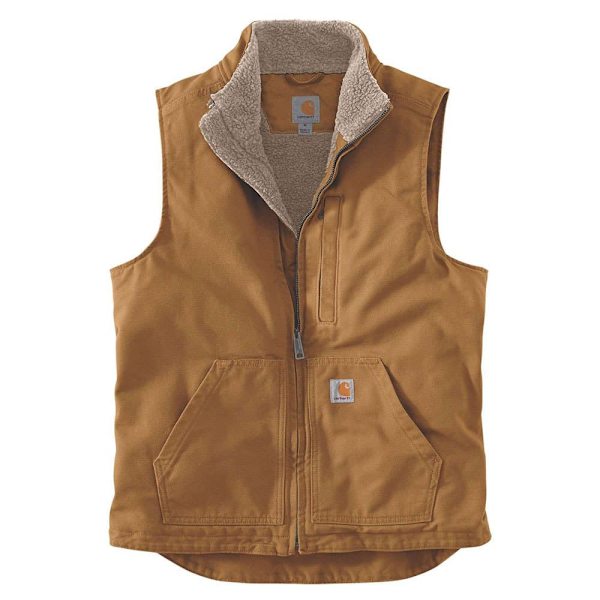 Carhartt Väst Washed Duck Lined Mock Neck Brun M