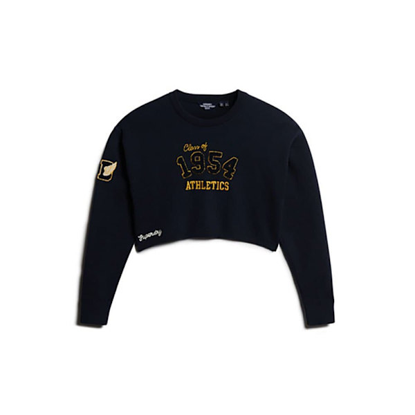 Superdry Tröja Varsity Crop Crew Blå S Kvinna