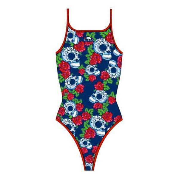 Turbo Baddräkt Roses&skulls Blå XL Kvinna