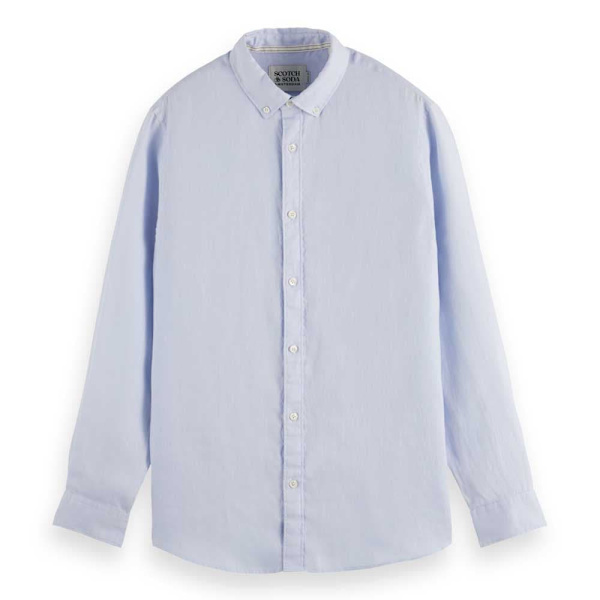 Scotch & Soda 179188 Skjorte Med Lange ærmer Blå S Mand