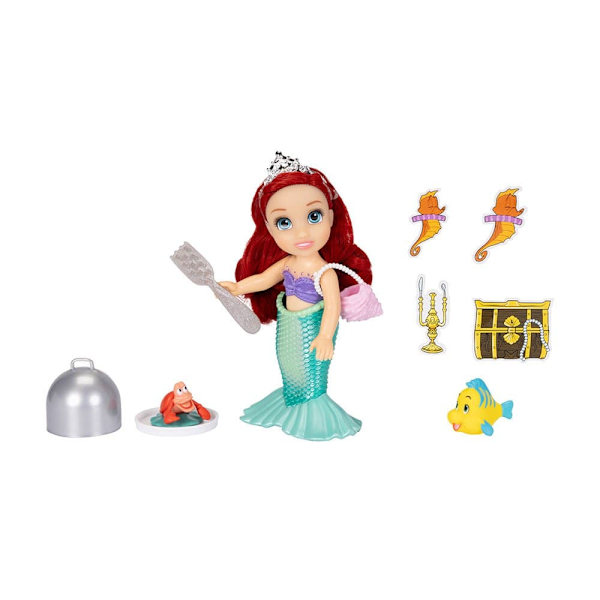 Disney 15 Cm Ariel Sea And Land With Different Classic And Little Mermaid Outfits Docka Flerfärgad