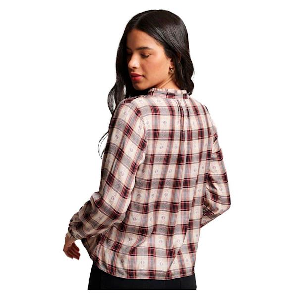 Superdry Pitkähihainen Pusero Check Ruskea XS Nainen