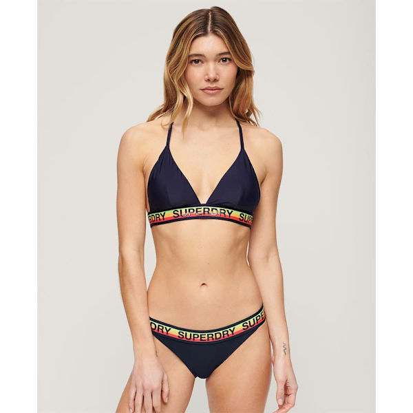 Superdry Bikini Bund Logo Classic Blå M Kvinde